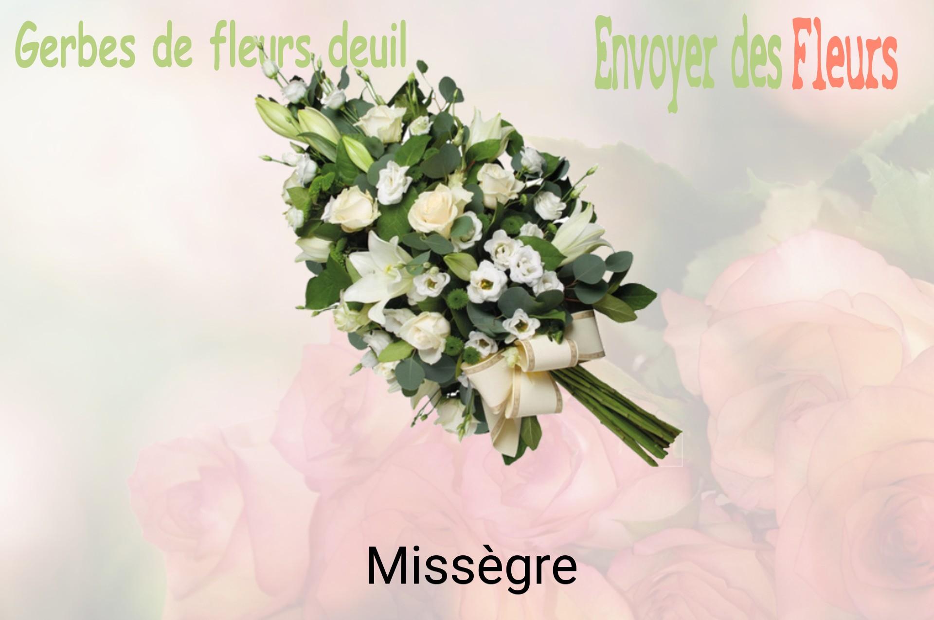 Gerbe de fleurs de deuil livrée à Missègre